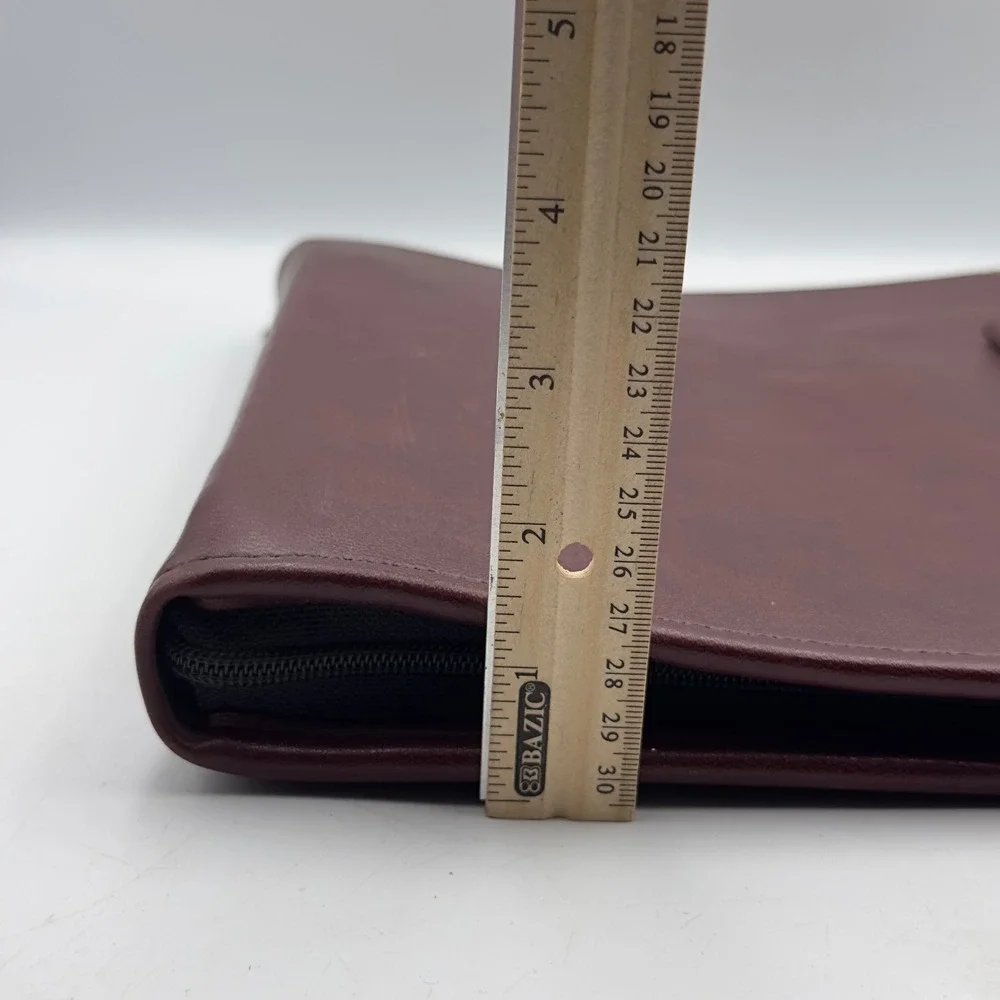 Hazel Briefcase Burgundy Faux Leather Document Binder Portfolio Vintage Business